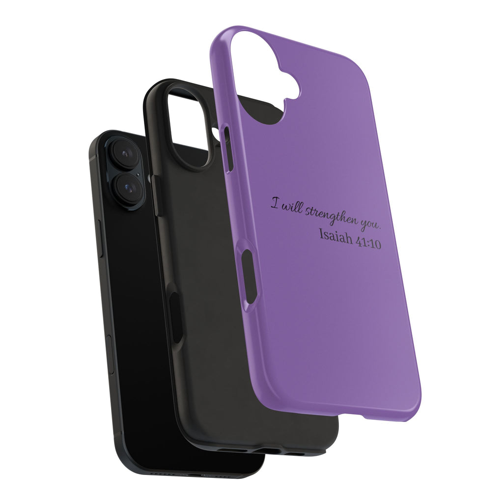 Isaiah 41:10 Purple Tough Phone Case — Inspirational Christian Phone Cover