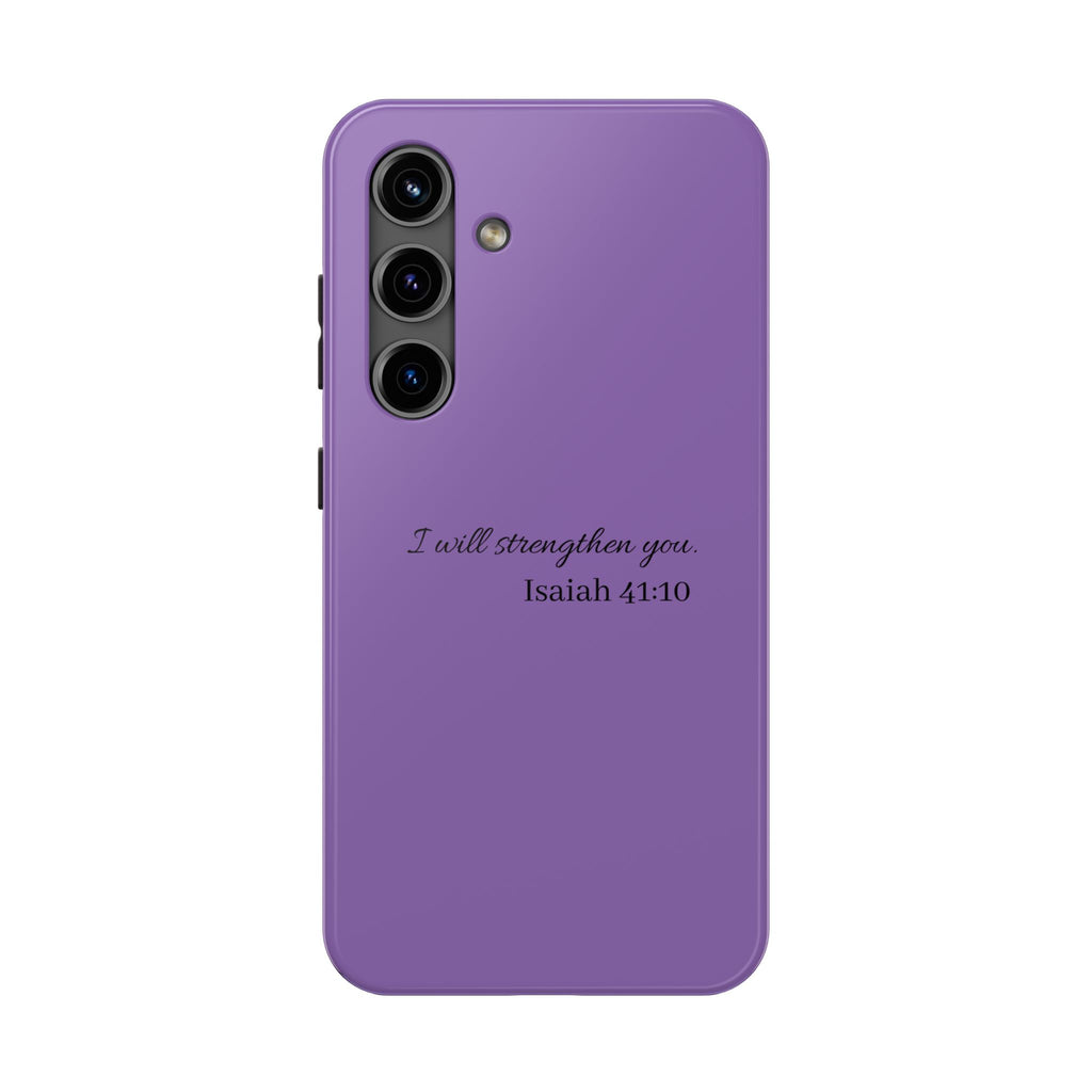 Isaiah 41:10 Purple Tough Phone Case — Inspirational Christian Phone Cover