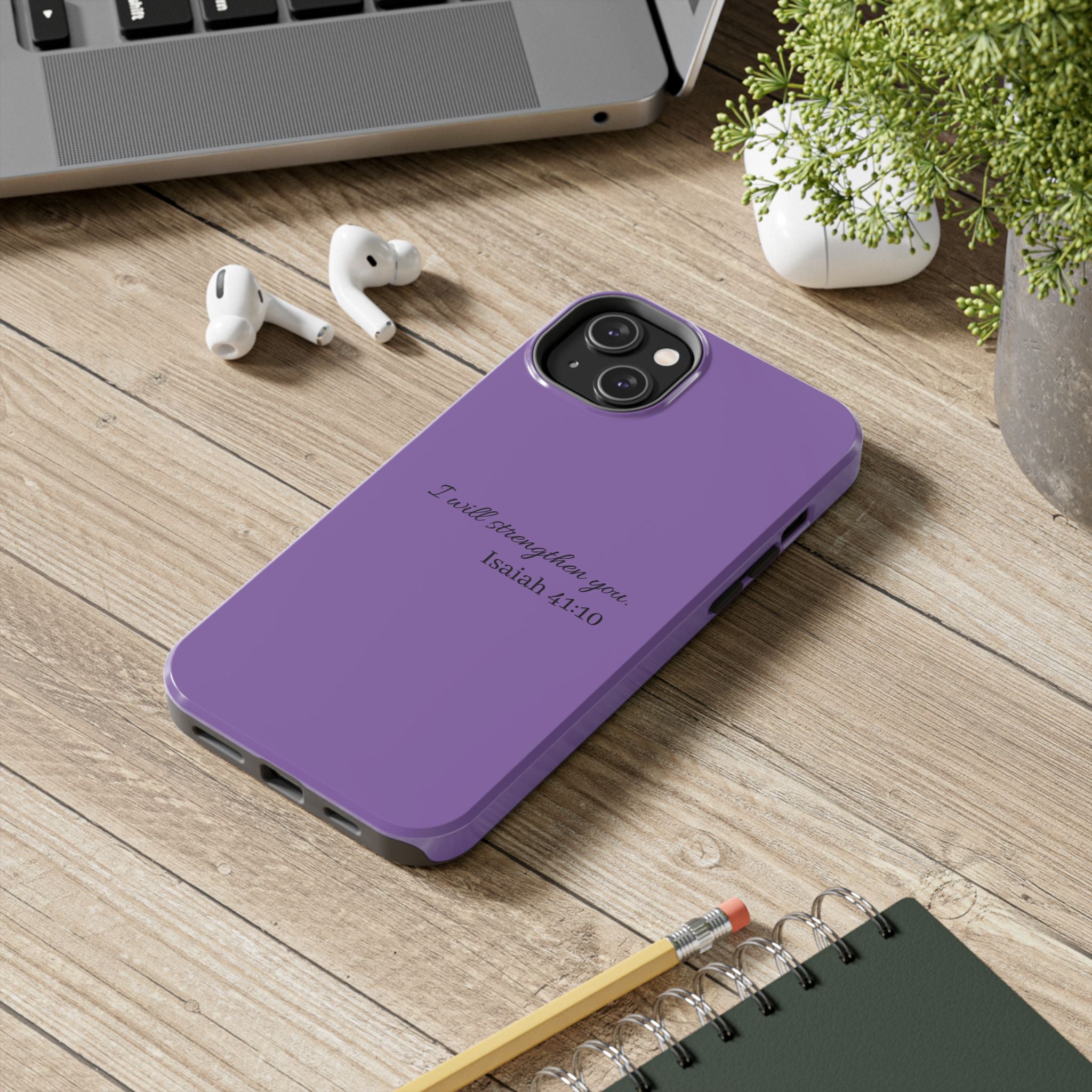 Isaiah 41:10 Purple Tough Phone Case — Inspirational Christian Phone Cover