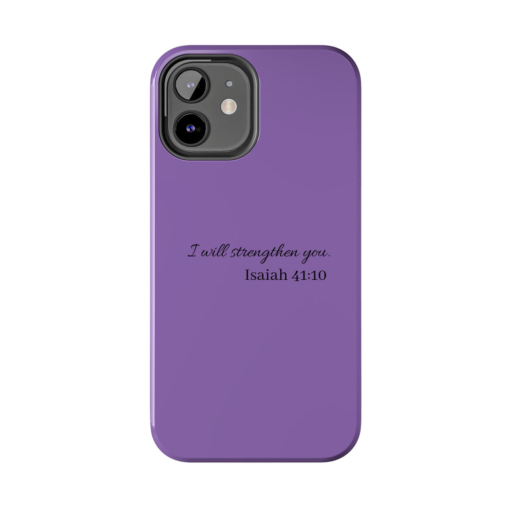 Isaiah 41:10 Purple Tough Phone Case — Inspirational Christian Phone Cover