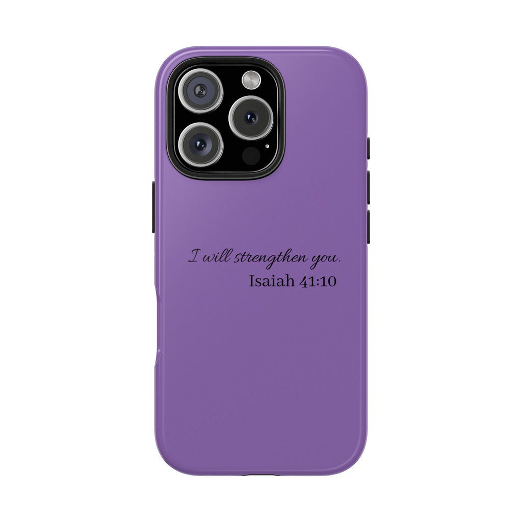 Isaiah 41:10 Purple Tough Phone Case — Inspirational Christian Phone Cover