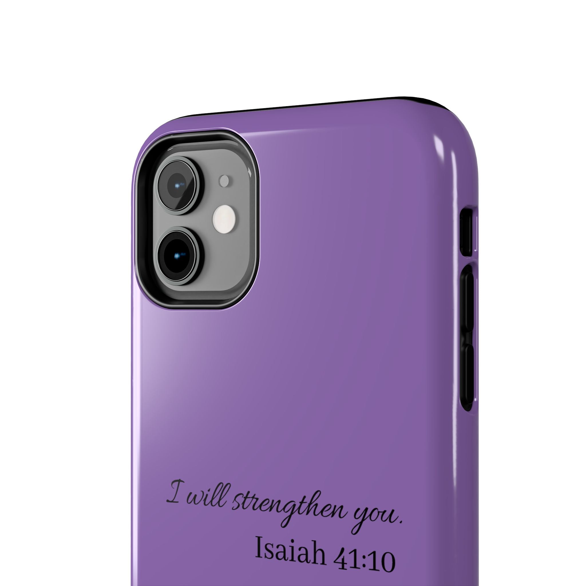 Isaiah 41:10 Purple Tough Phone Case — Inspirational Christian Phone Cover