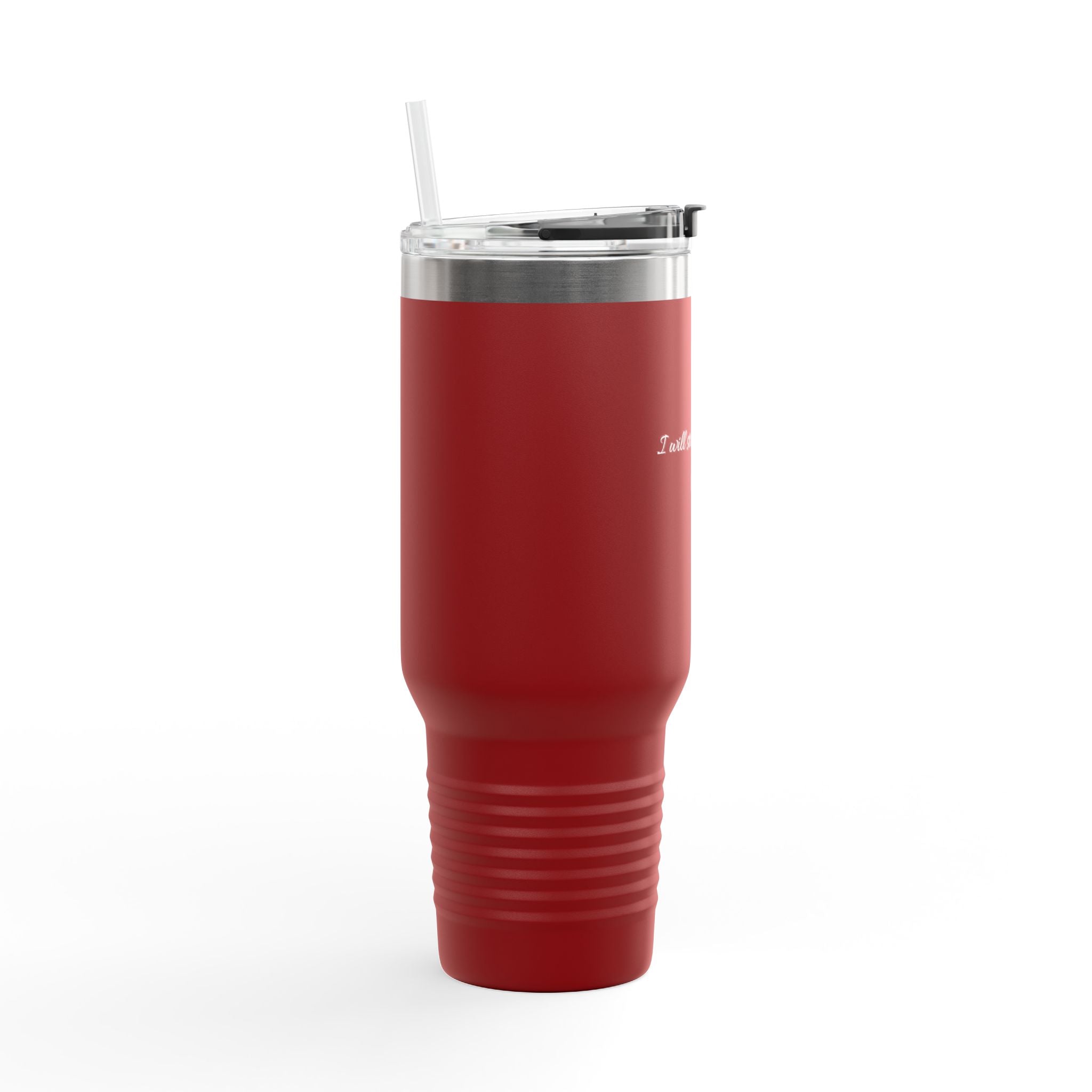 40oz Insulated Travel Mug — “I Will Strengthen You” Isaiah 41:10 Christian Tumbler