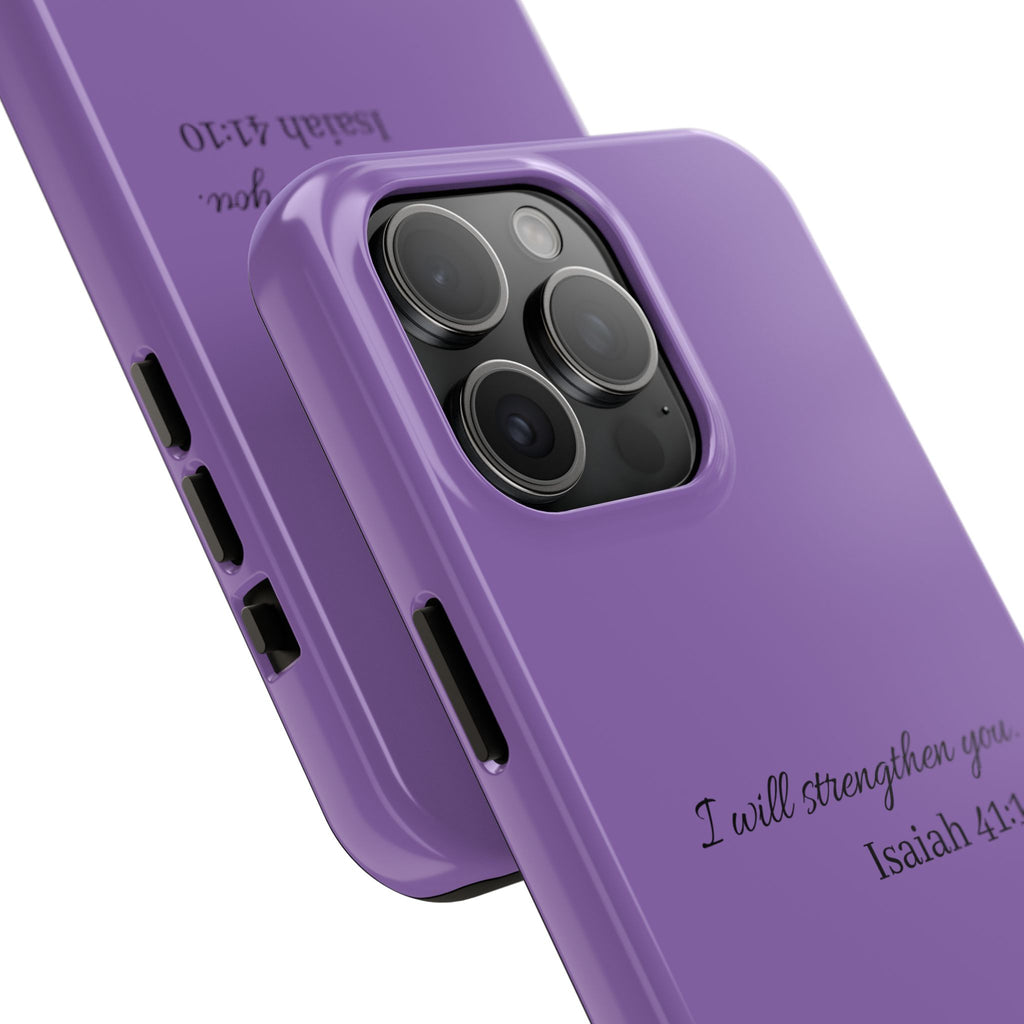 Isaiah 41:10 Purple Tough Phone Case — Inspirational Christian Phone Cover