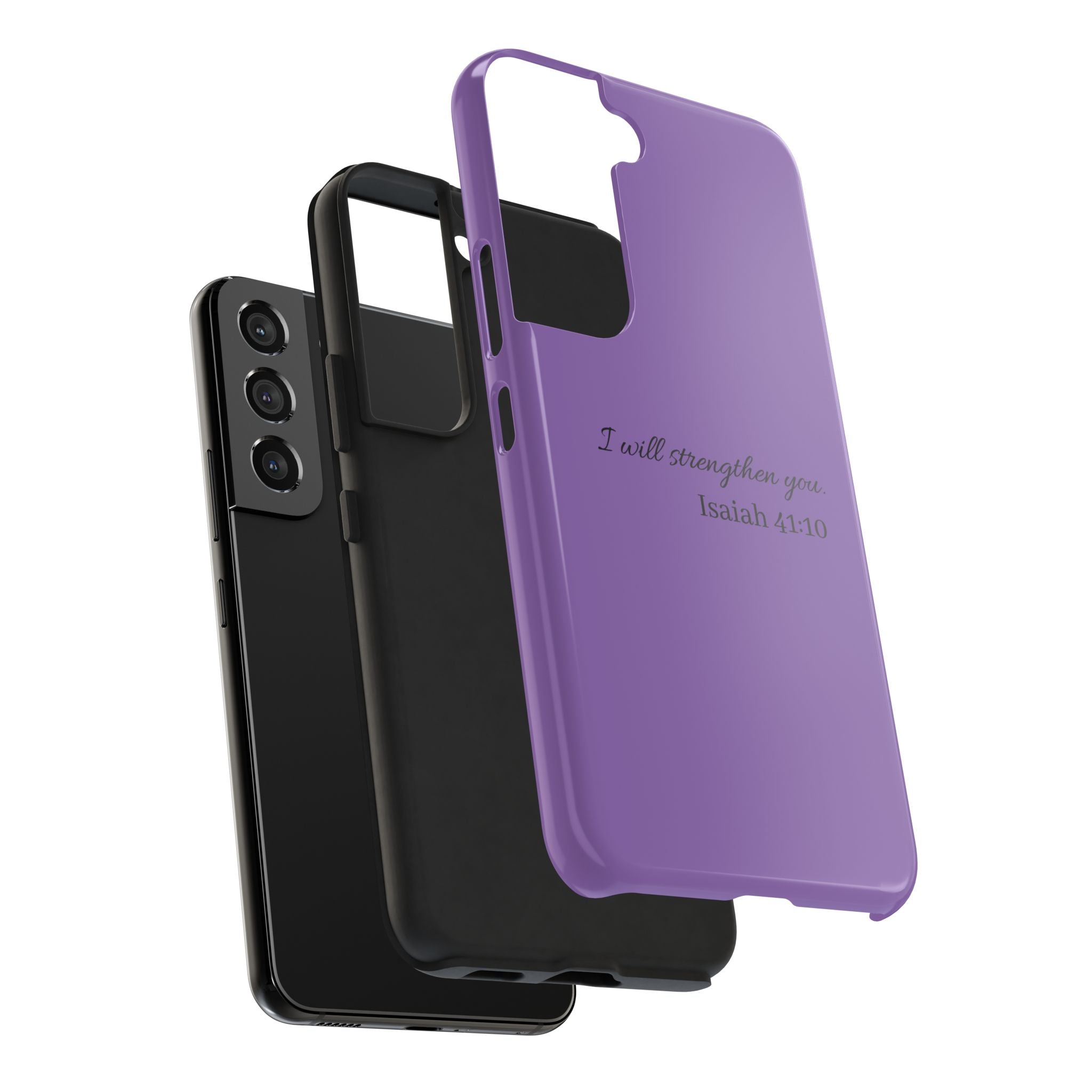 Isaiah 41:10 Purple Tough Phone Case — Inspirational Christian Phone Cover