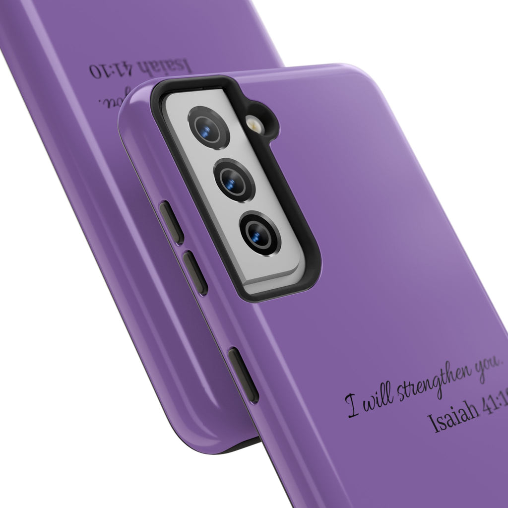 Isaiah 41:10 Purple Tough Phone Case — Inspirational Christian Phone Cover