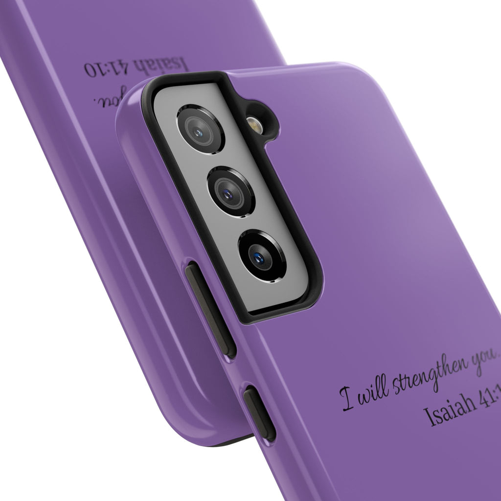 Isaiah 41:10 Purple Tough Phone Case — Inspirational Christian Phone Cover