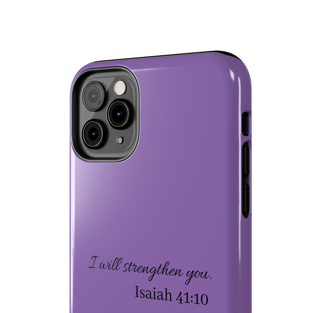 Isaiah 41:10 Purple Tough Phone Case — Inspirational Christian Phone Cover