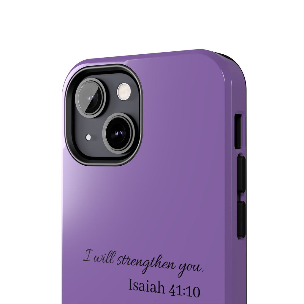 Isaiah 41:10 Purple Tough Phone Case — Inspirational Christian Phone Cover
