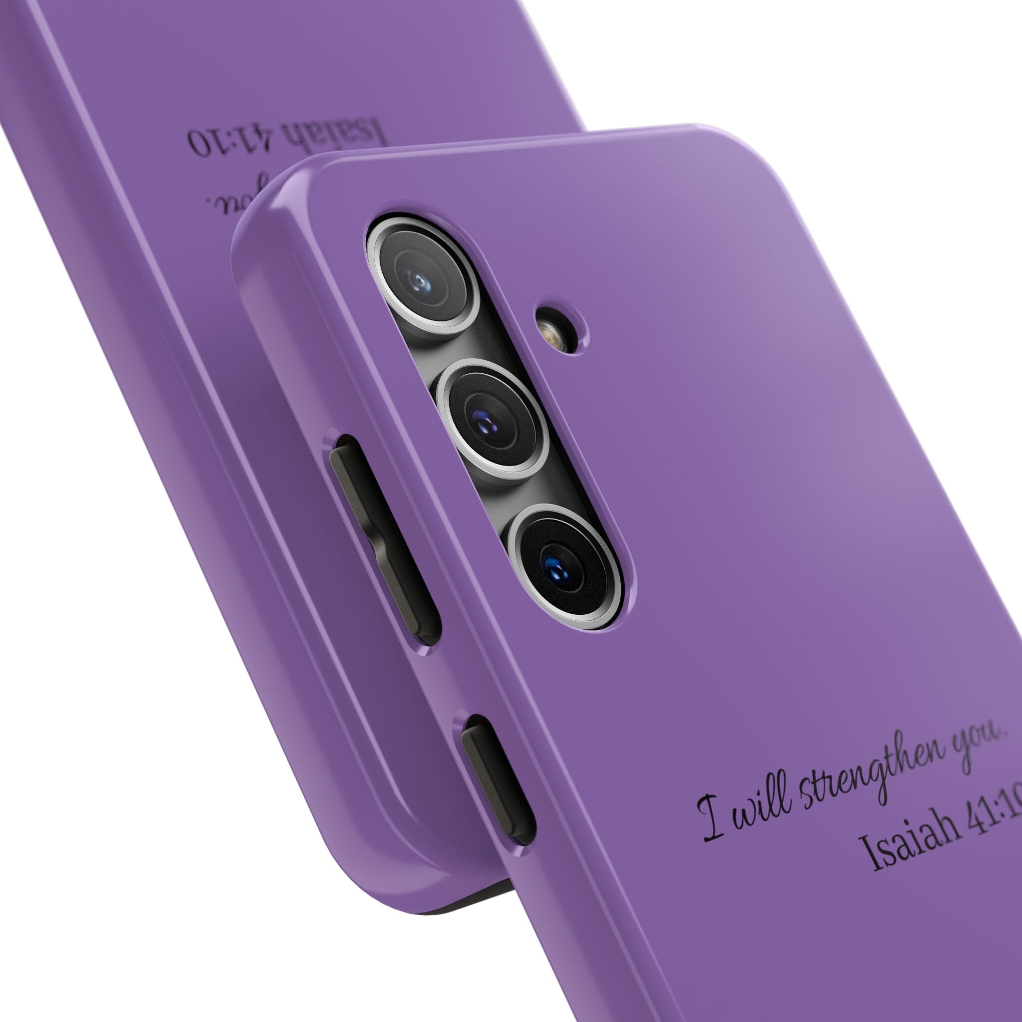 Isaiah 41:10 Purple Tough Phone Case — Inspirational Christian Phone Cover