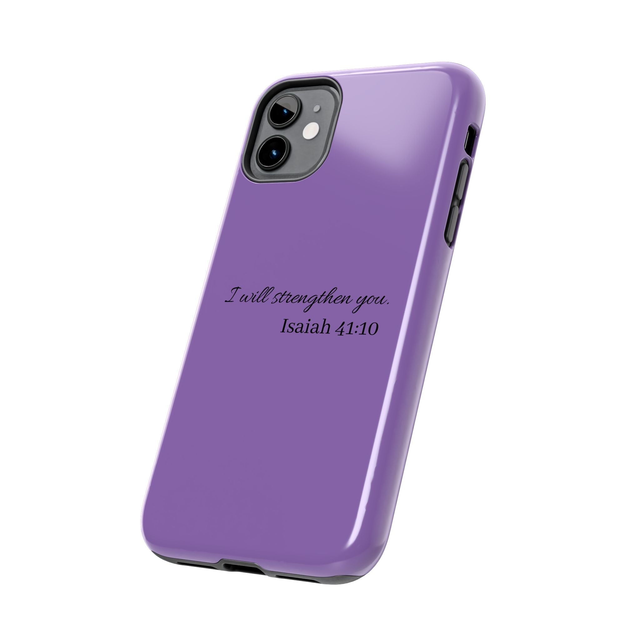 Isaiah 41:10 Purple Tough Phone Case — Inspirational Christian Phone Cover
