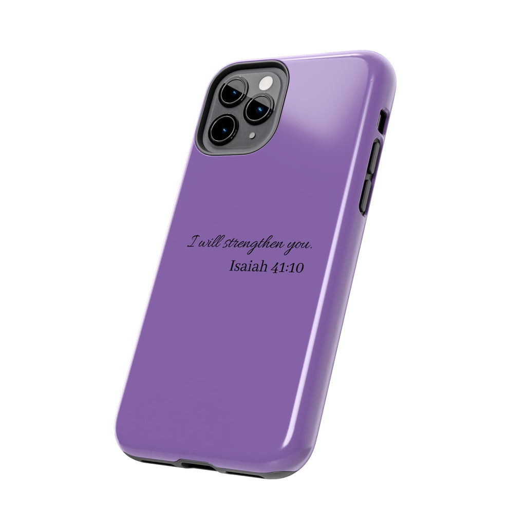Isaiah 41:10 Purple Tough Phone Case — Inspirational Christian Phone Cover