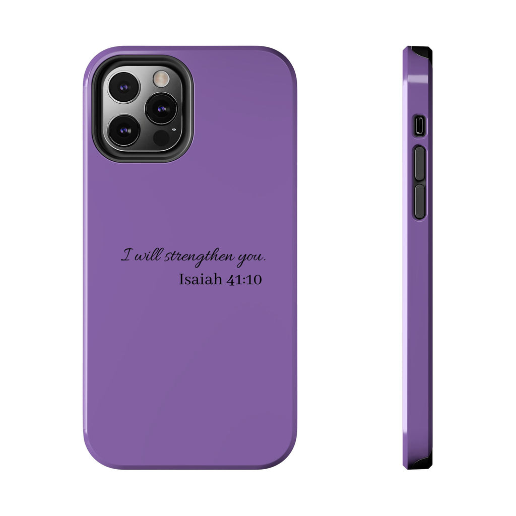 Isaiah 41:10 Purple Tough Phone Case — Inspirational Christian Phone Cover