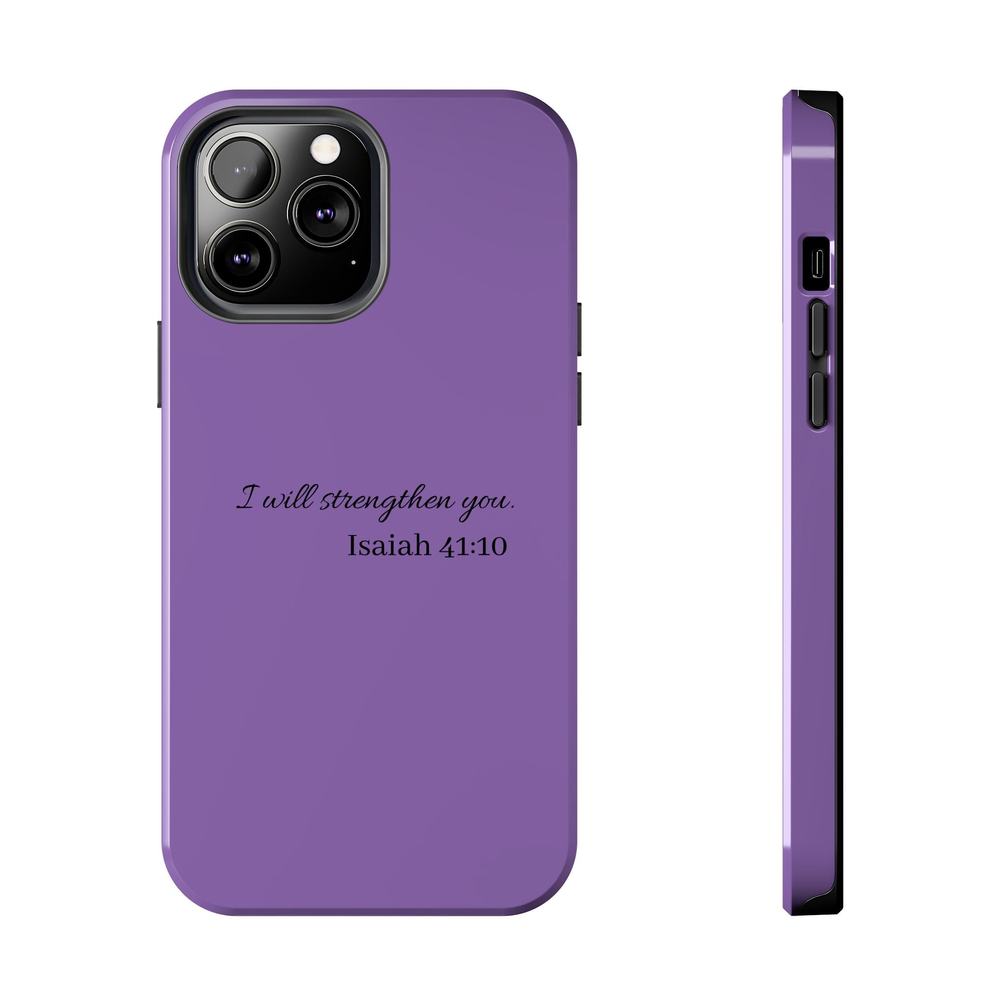 Isaiah 41:10 Purple Tough Phone Case — Inspirational Christian Phone Cover