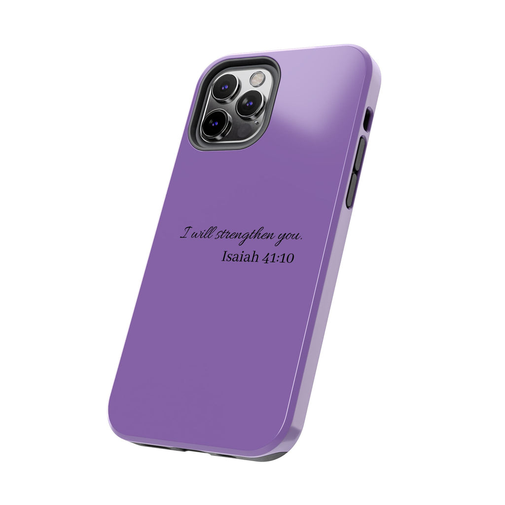 Isaiah 41:10 Purple Tough Phone Case — Inspirational Christian Phone Cover