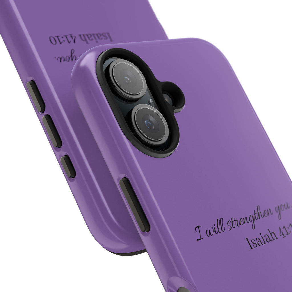 Isaiah 41:10 Purple Tough Phone Case — Inspirational Christian Phone Cover
