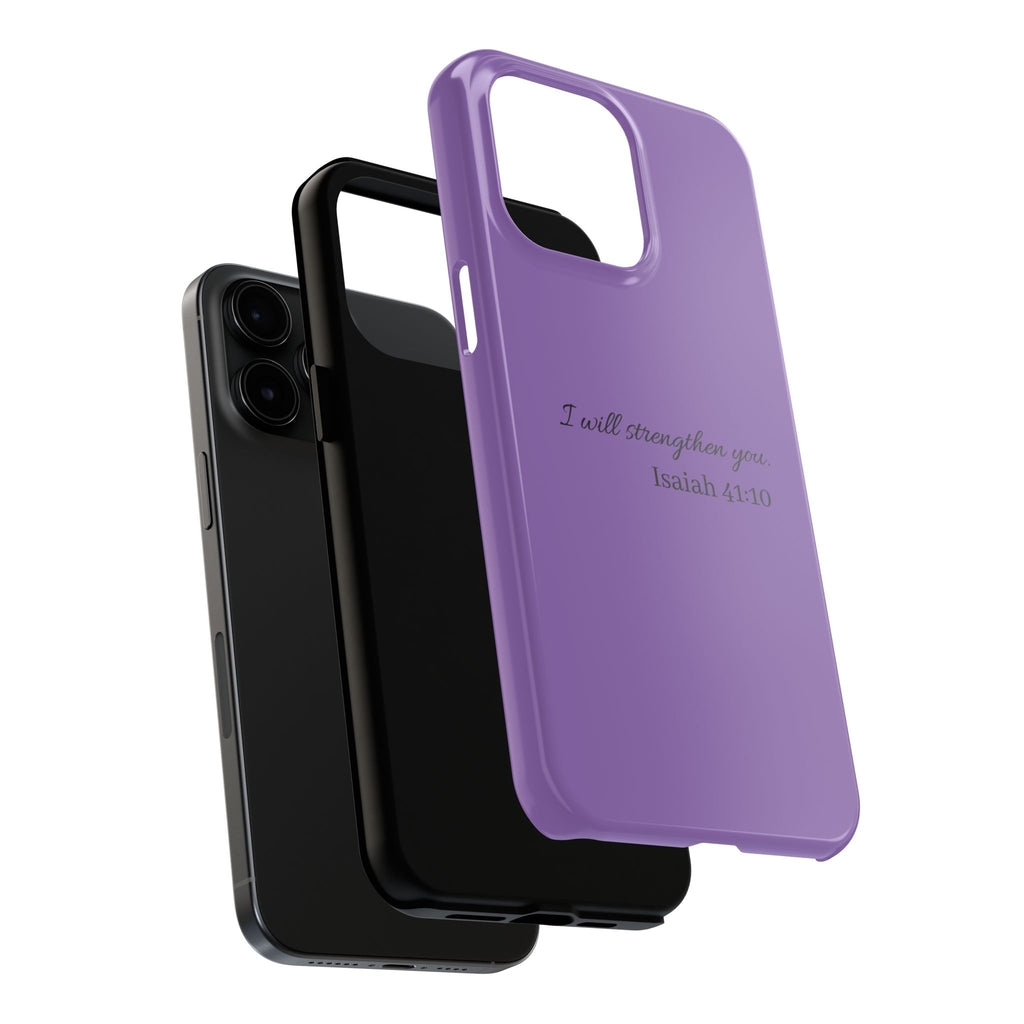 Isaiah 41:10 Purple Tough Phone Case — Inspirational Christian Phone Cover