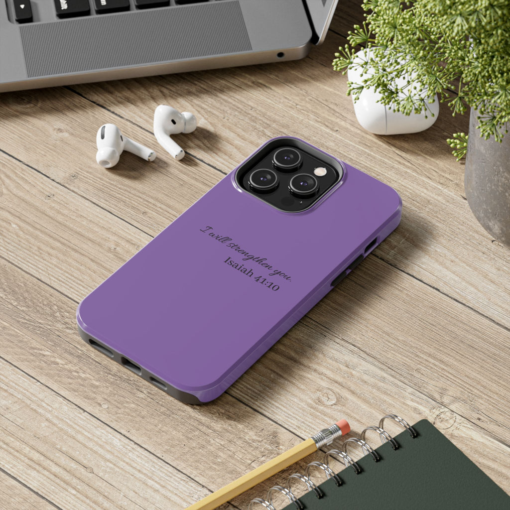 Isaiah 41:10 Purple Tough Phone Case — Inspirational Christian Phone Cover