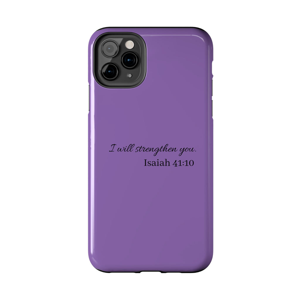 Isaiah 41:10 Purple Tough Phone Case — Inspirational Christian Phone Cover