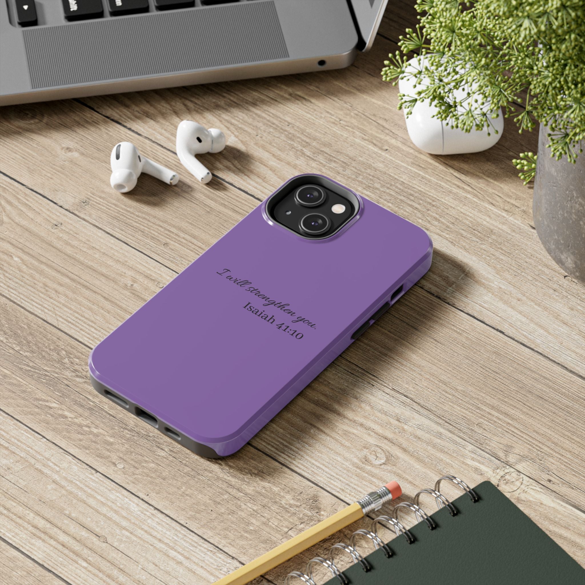 Isaiah 41:10 Purple Tough Phone Case — Inspirational Christian Phone Cover