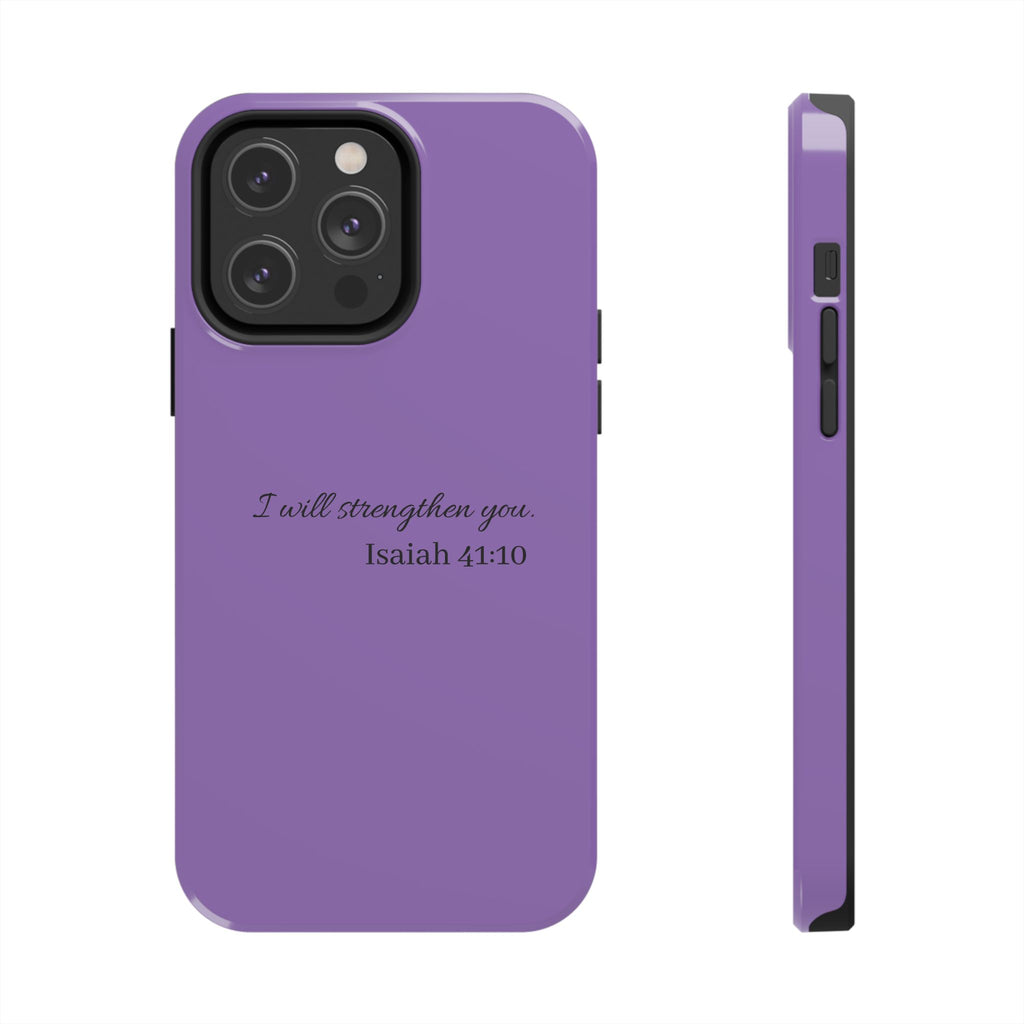 Isaiah 41:10 Purple Tough Phone Case — Inspirational Christian Phone Cover
