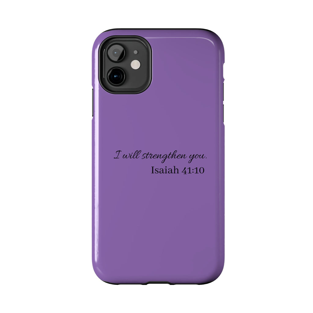 Isaiah 41:10 Purple Tough Phone Case — Inspirational Christian Phone Cover