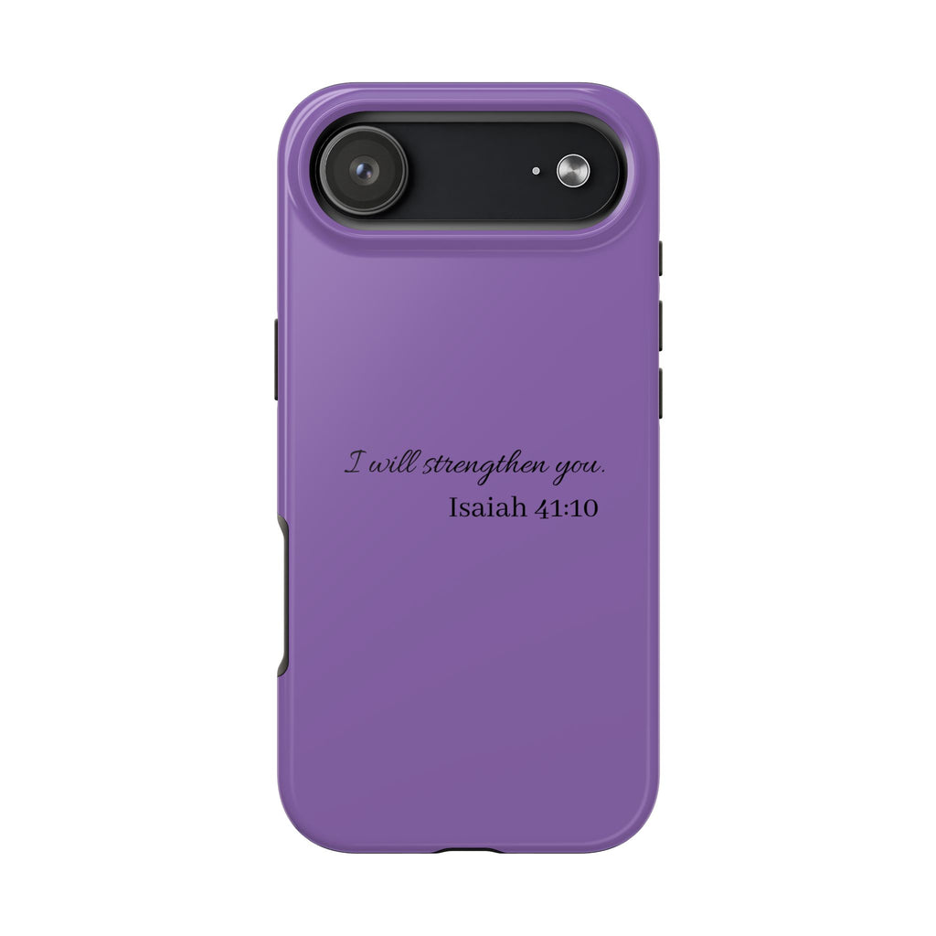 Isaiah 41:10 Purple Tough Phone Case — Inspirational Christian Phone Cover