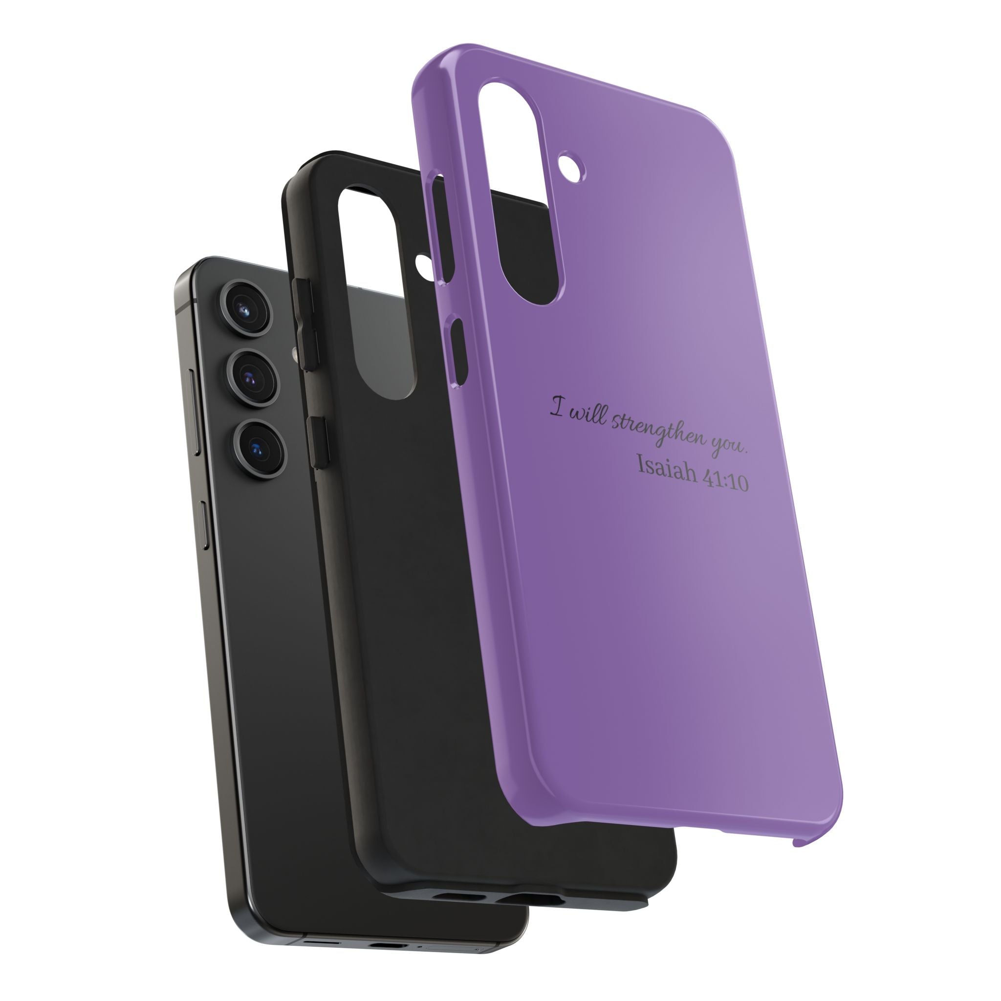 Isaiah 41:10 Purple Tough Phone Case — Inspirational Christian Phone Cover