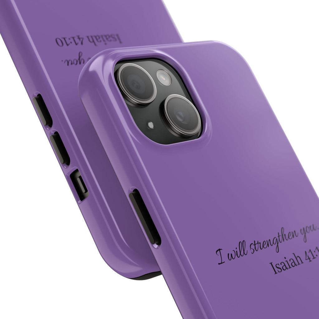 Isaiah 41:10 Purple Tough Phone Case — Inspirational Christian Phone Cover