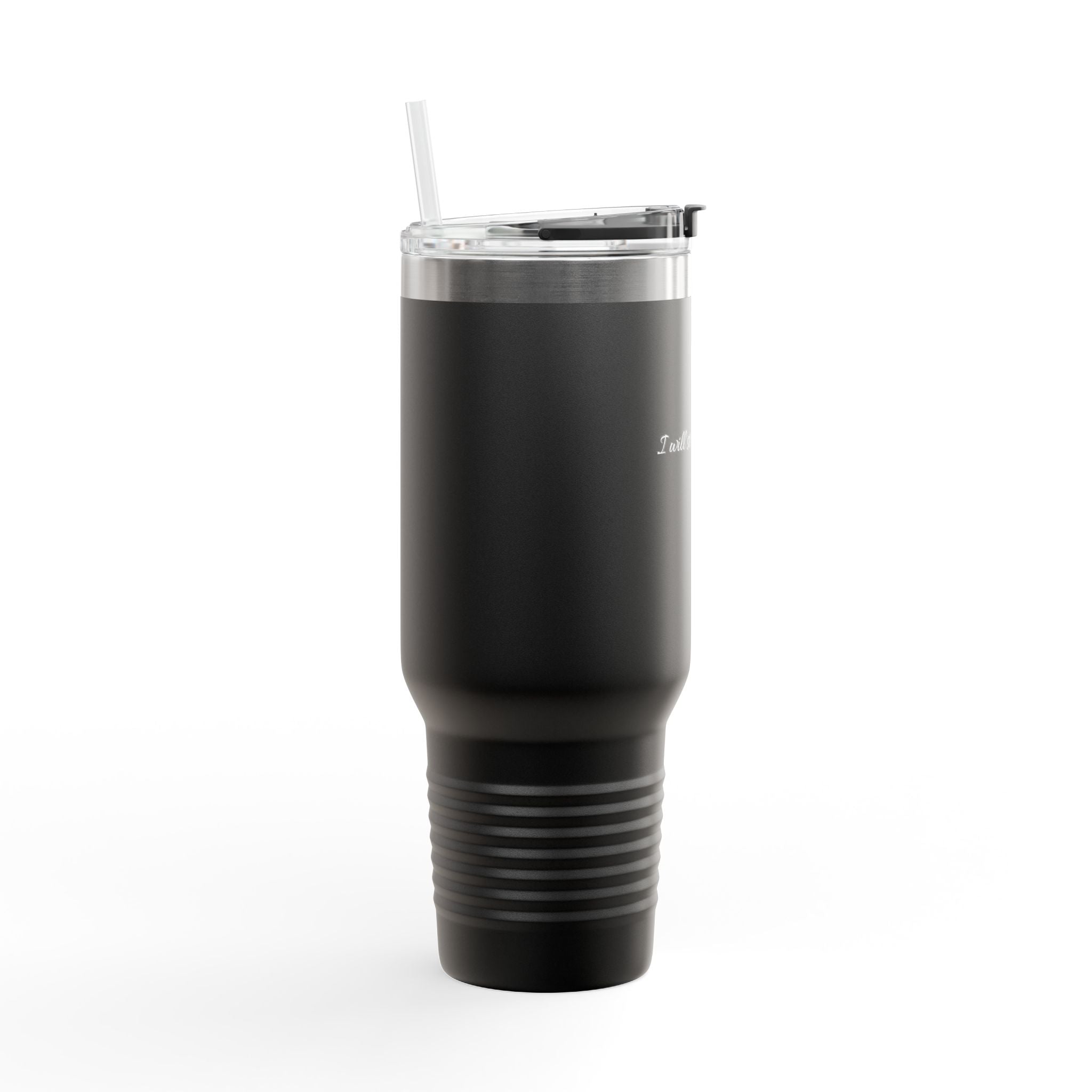 40oz Insulated Travel Mug — “I Will Strengthen You” Isaiah 41:10 Christian Tumbler