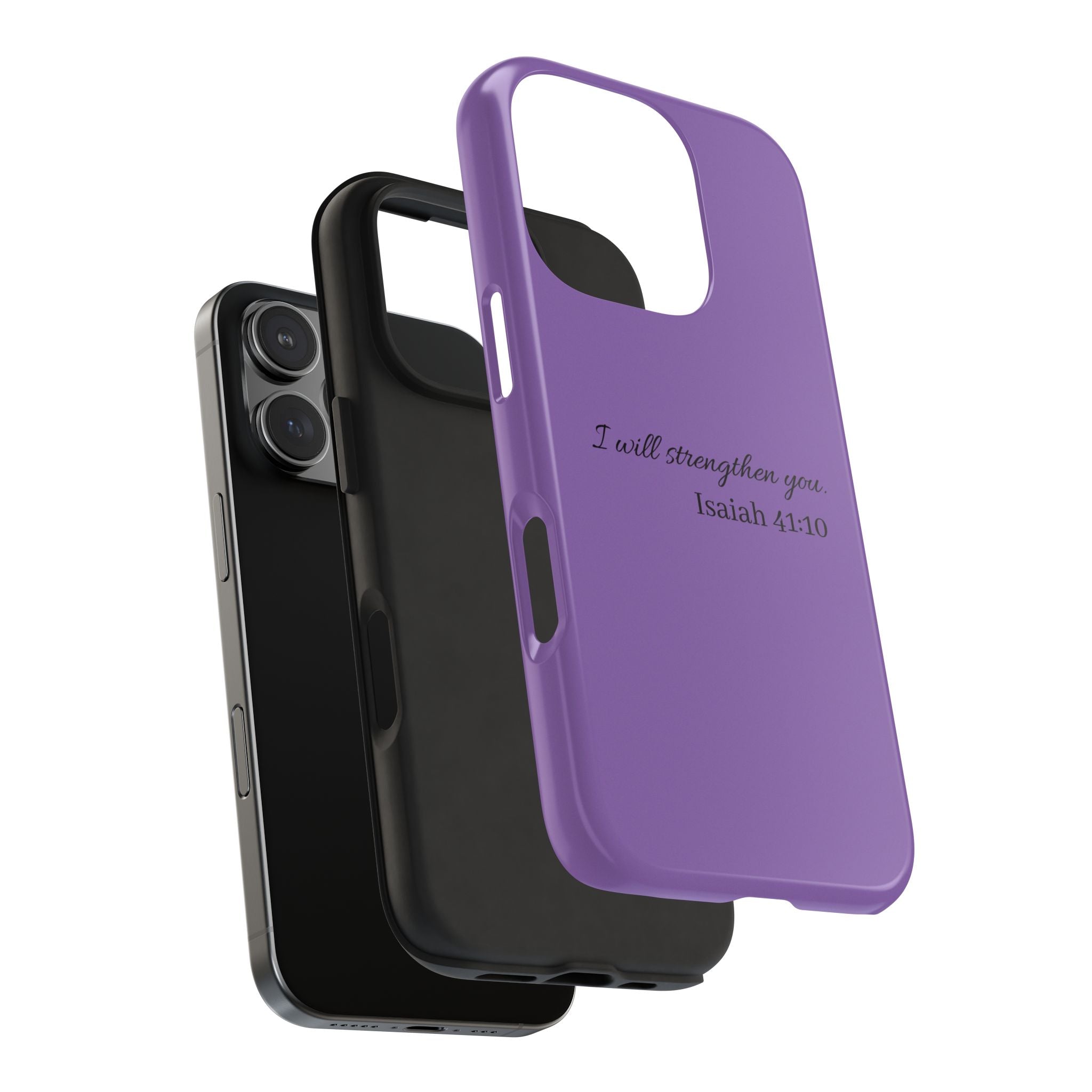 Isaiah 41:10 Purple Tough Phone Case — Inspirational Christian Phone Cover