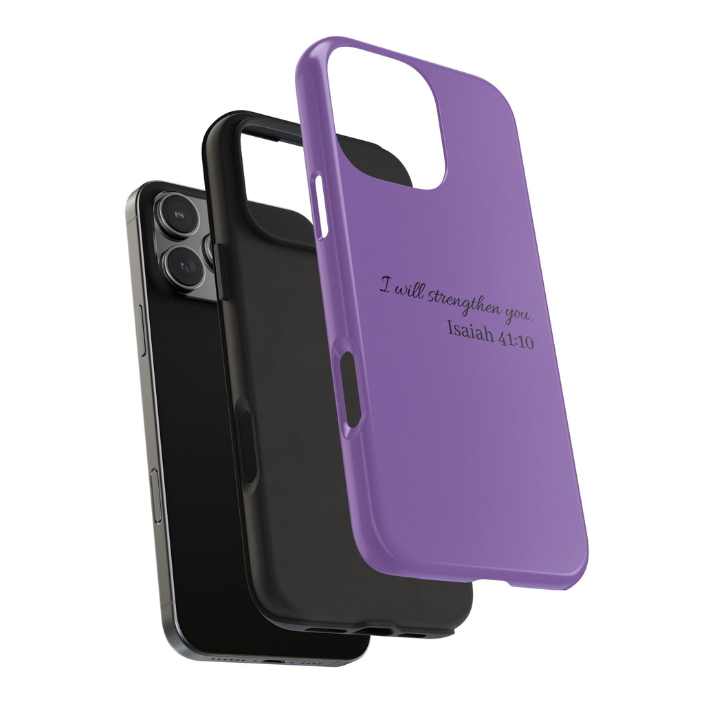 Isaiah 41:10 Purple Tough Phone Case — Inspirational Christian Phone Cover