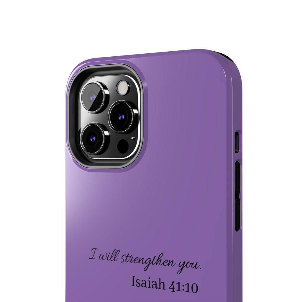 Isaiah 41:10 Purple Tough Phone Case — Inspirational Christian Phone Cover