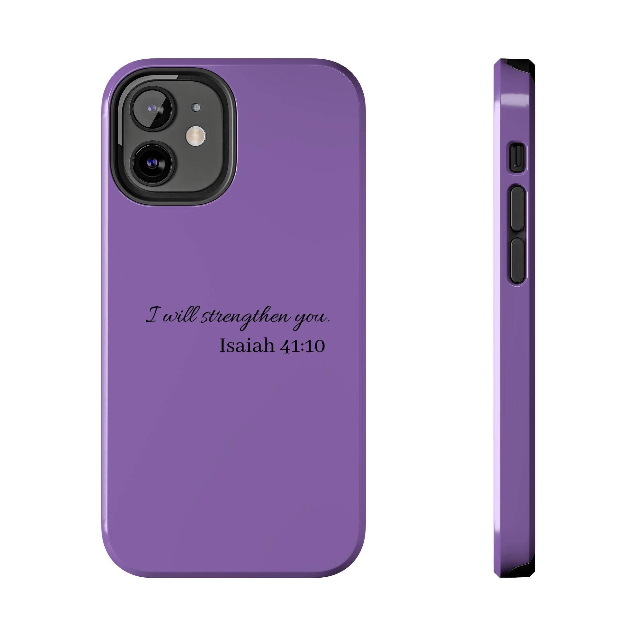 Isaiah 41:10 Purple Tough Phone Case — Inspirational Christian Phone Cover