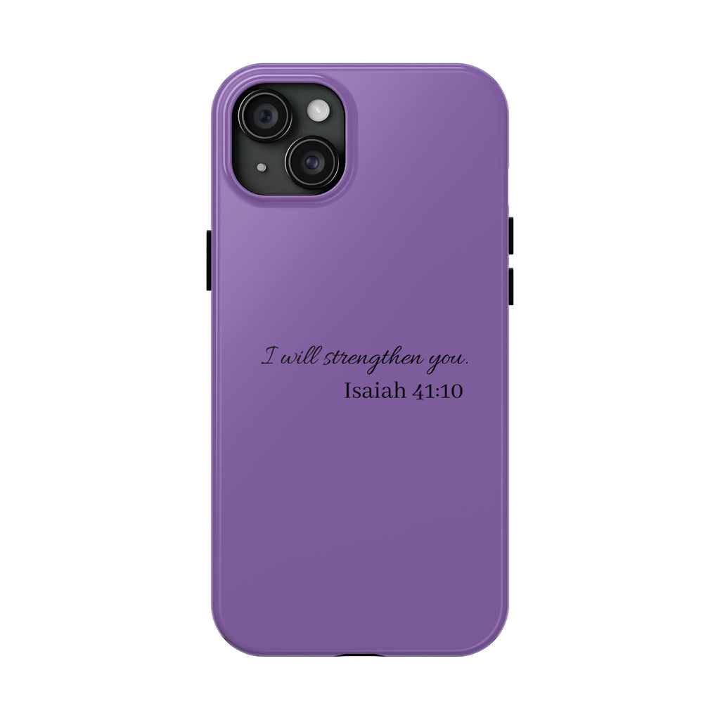 Isaiah 41:10 Purple Tough Phone Case — Inspirational Christian Phone Cover