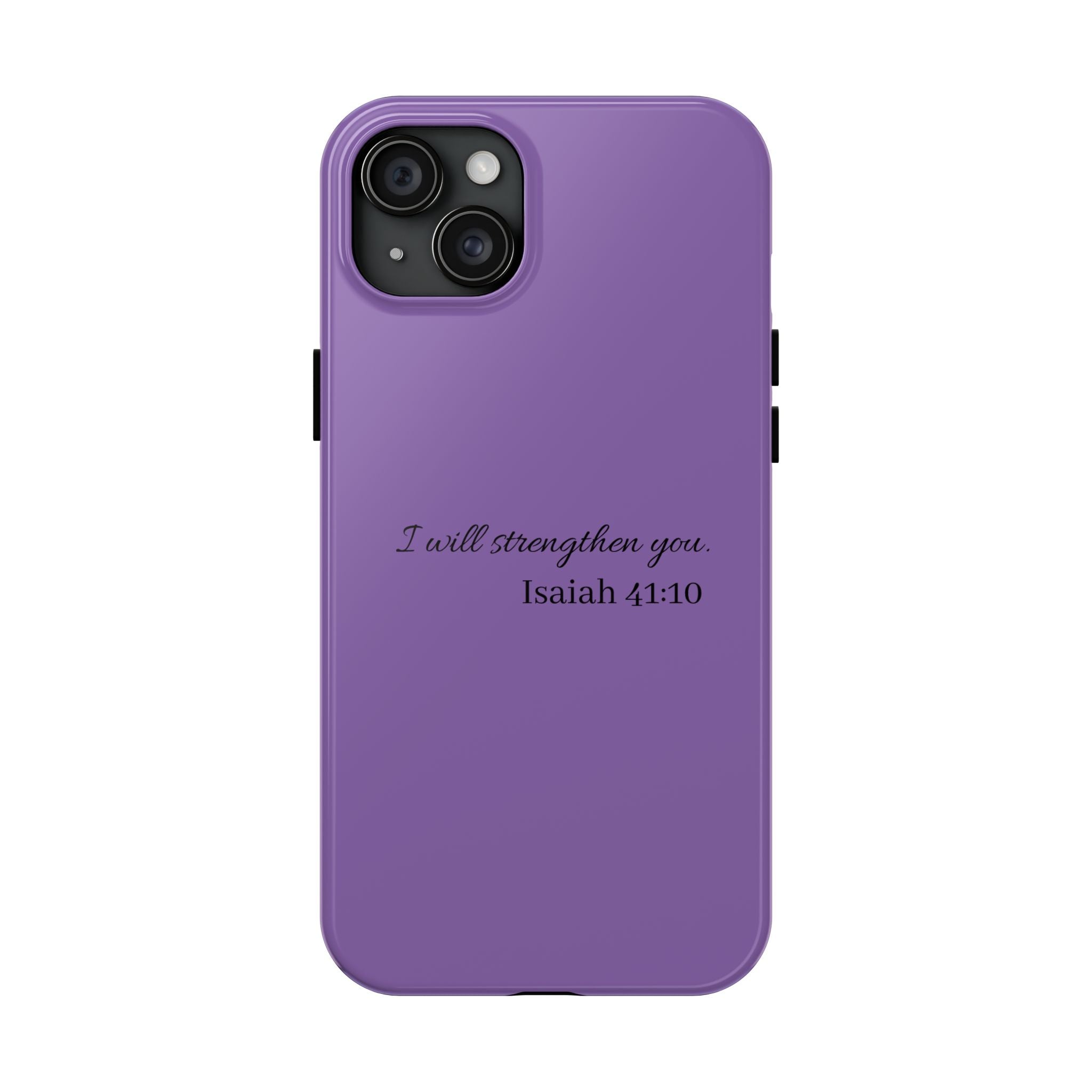 Isaiah 41:10 Purple Tough Phone Case — Inspirational Christian Phone Cover