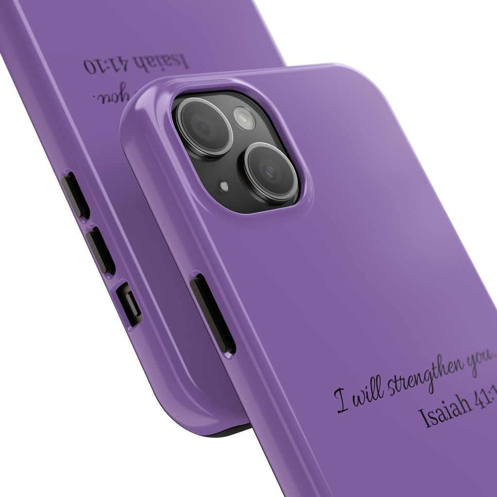 Isaiah 41:10 Purple Tough Phone Case — Inspirational Christian Phone Cover