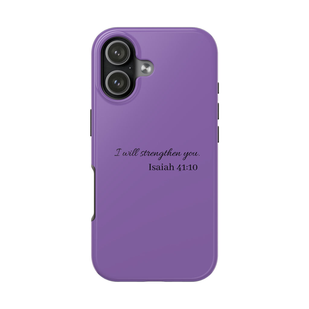 Isaiah 41:10 Purple Tough Phone Case — Inspirational Christian Phone Cover