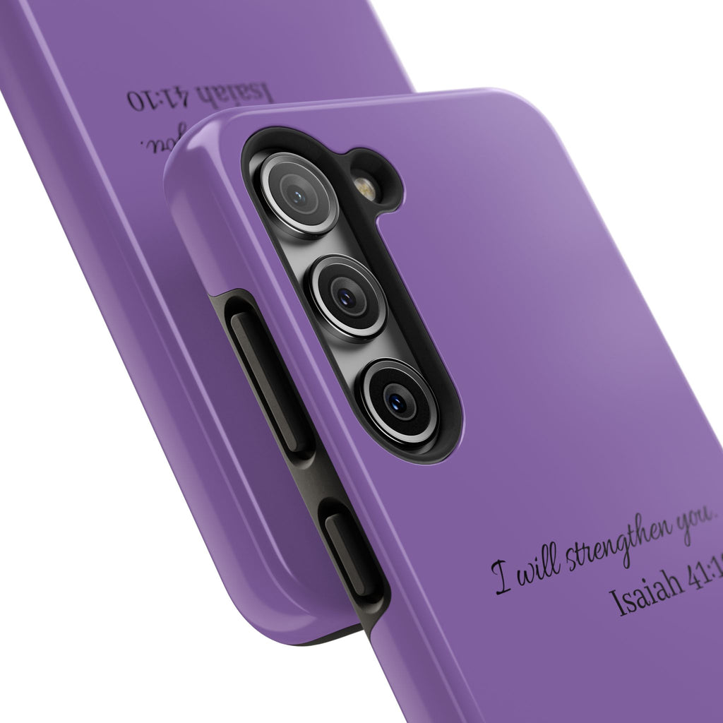 Isaiah 41:10 Purple Tough Phone Case — Inspirational Christian Phone Cover