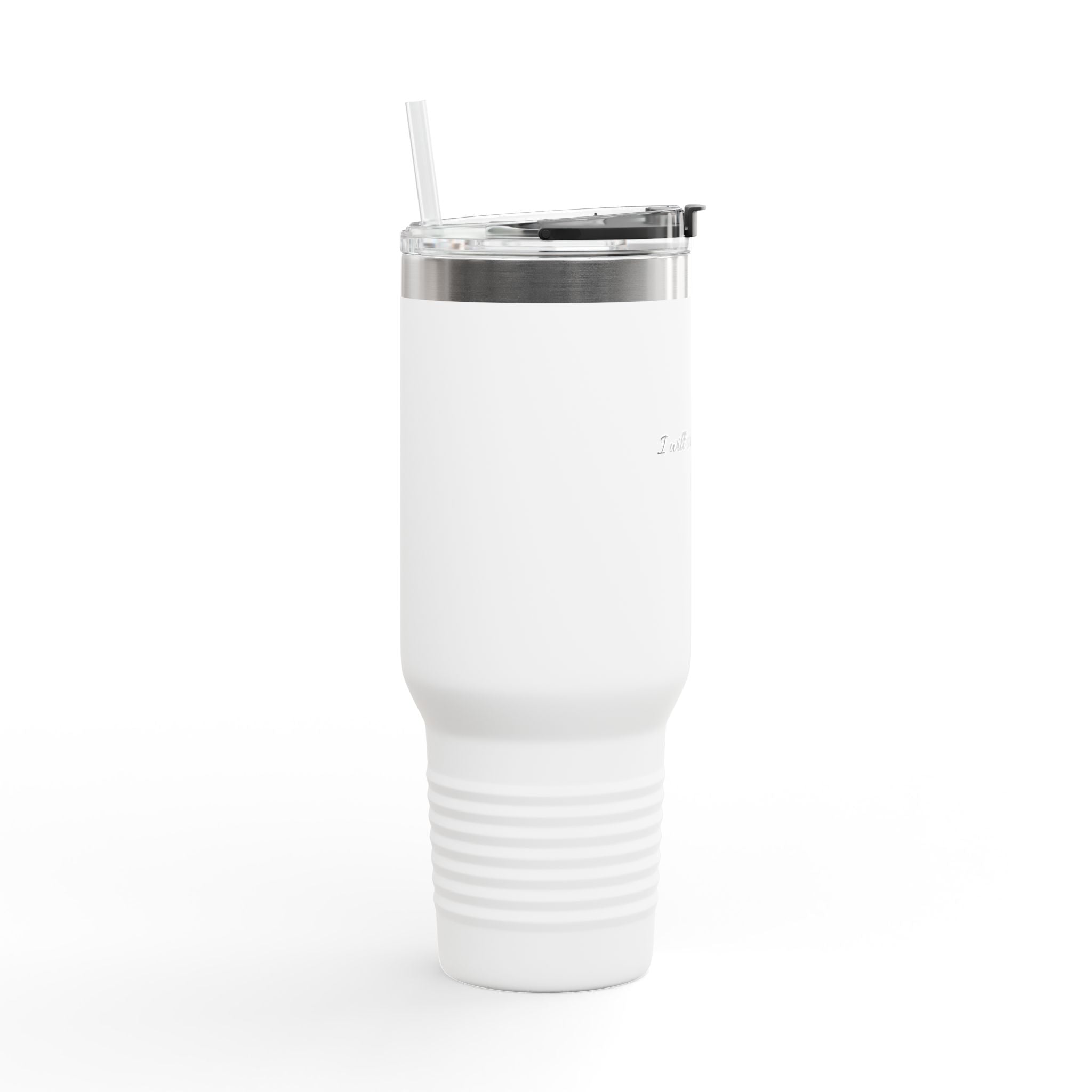 40oz Insulated Travel Mug — “I Will Strengthen You” Isaiah 41:10 Christian Tumbler