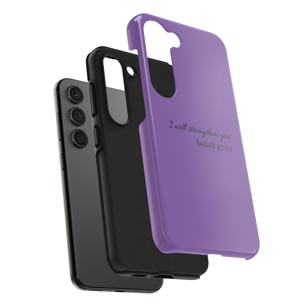 Isaiah 41:10 Purple Tough Phone Case — Inspirational Christian Phone Cover