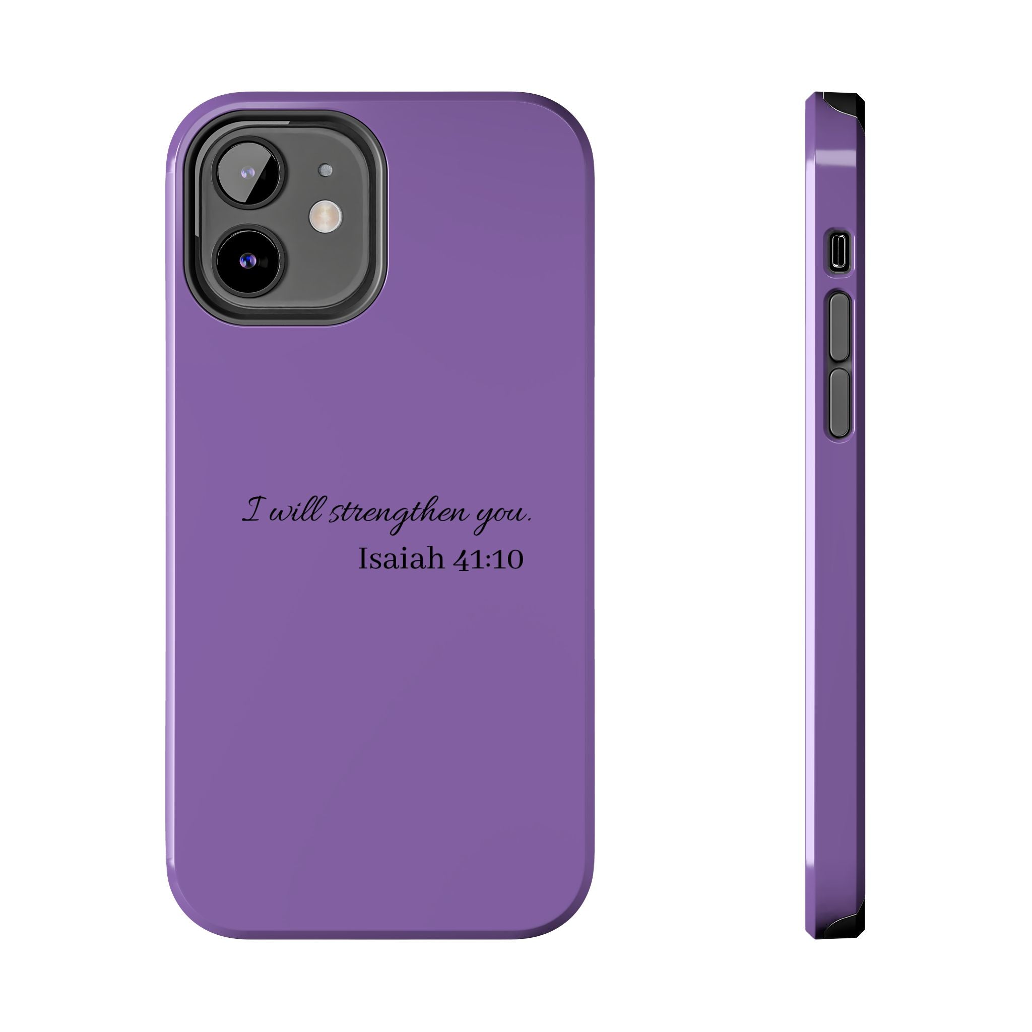 Isaiah 41:10 Purple Tough Phone Case — Inspirational Christian Phone Cover