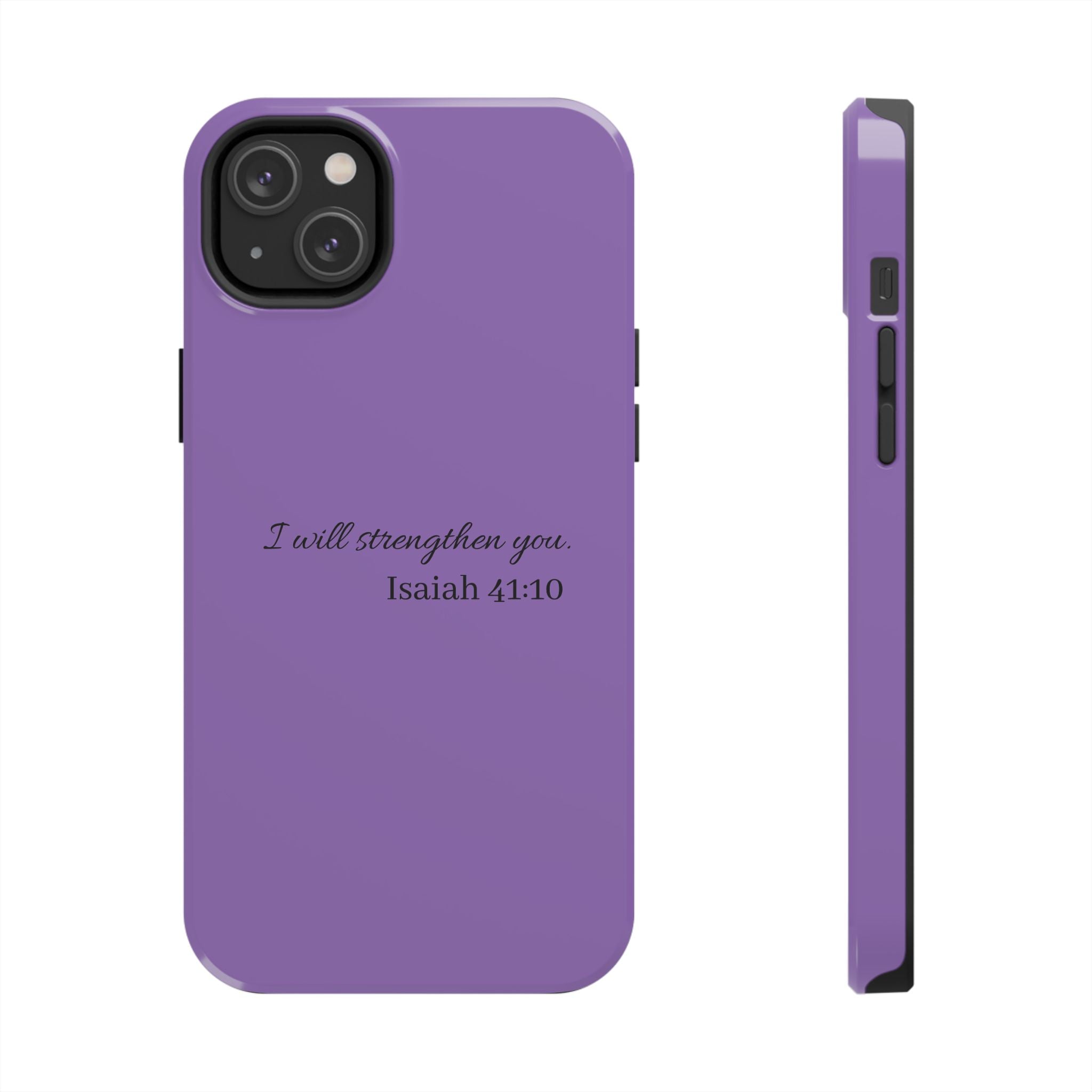 Isaiah 41:10 Purple Tough Phone Case — Inspirational Christian Phone Cover