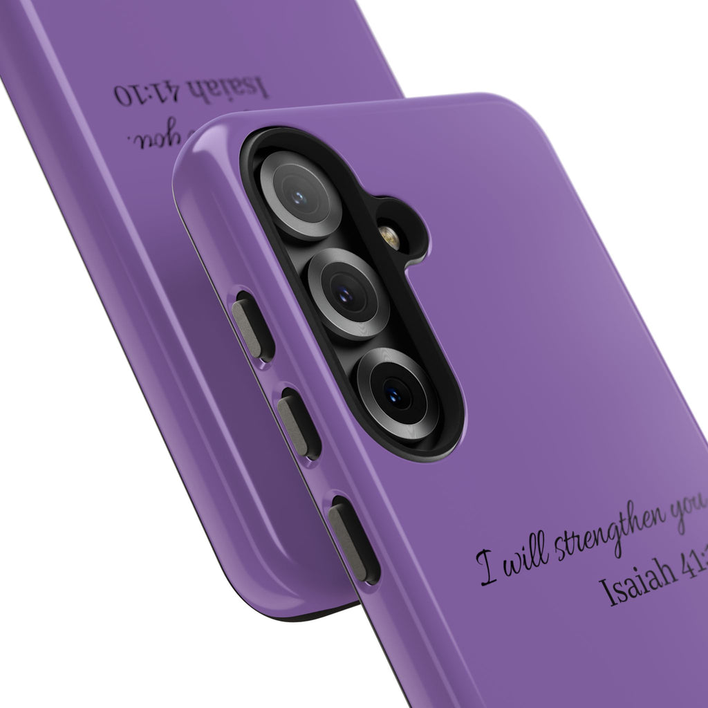 Isaiah 41:10 Purple Tough Phone Case — Inspirational Christian Phone Cover