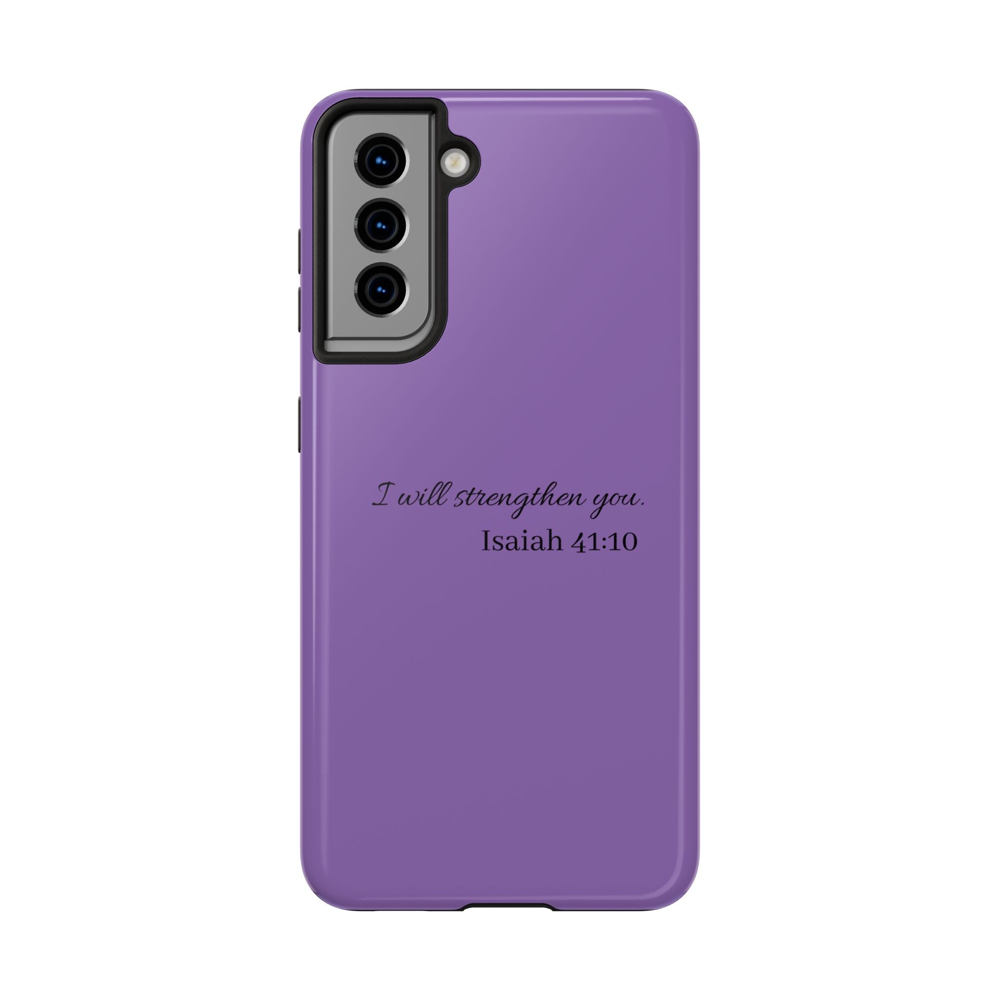 Isaiah 41:10 Purple Tough Phone Case — Inspirational Christian Phone Cover