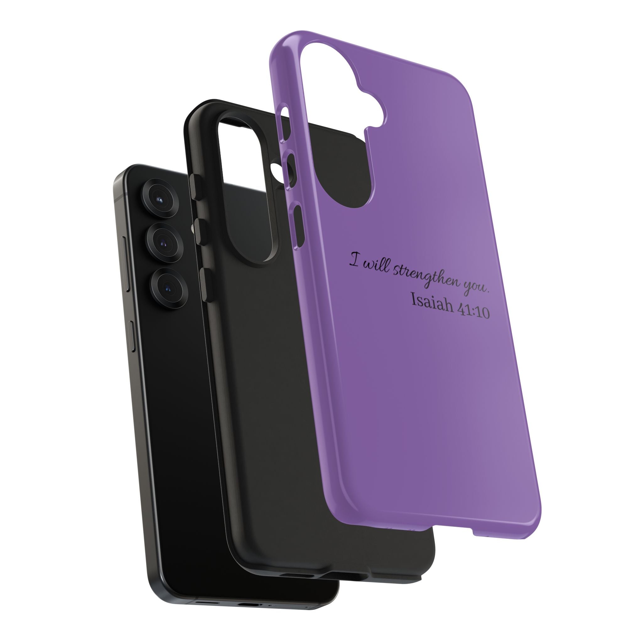 Isaiah 41:10 Purple Tough Phone Case — Inspirational Christian Phone Cover