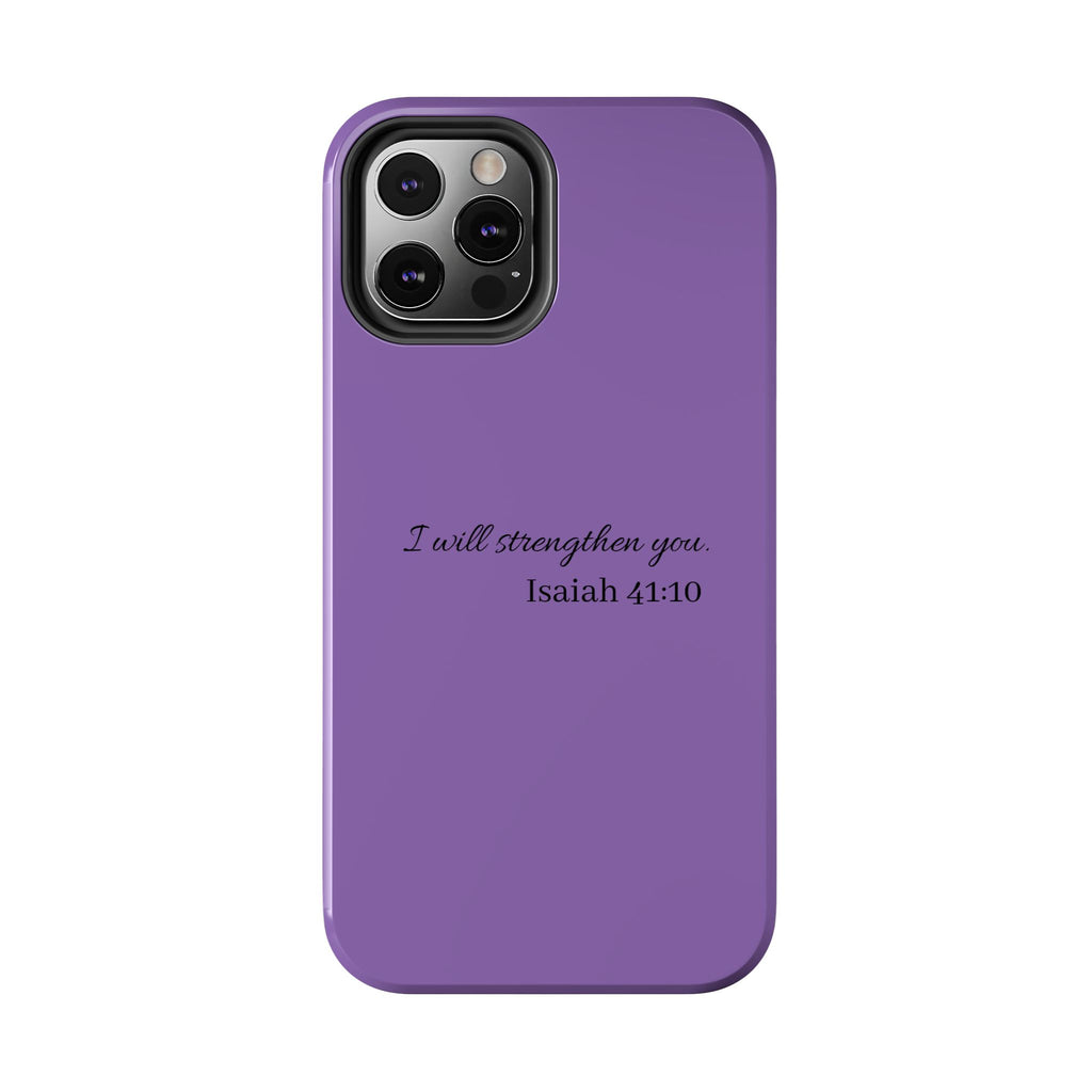 Isaiah 41:10 Purple Tough Phone Case — Inspirational Christian Phone Cover