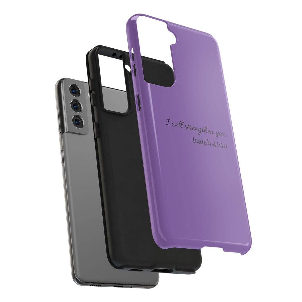 Isaiah 41:10 Purple Tough Phone Case — Inspirational Christian Phone Cover