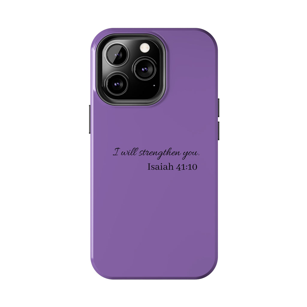 Isaiah 41:10 Purple Tough Phone Case — Inspirational Christian Phone Cover