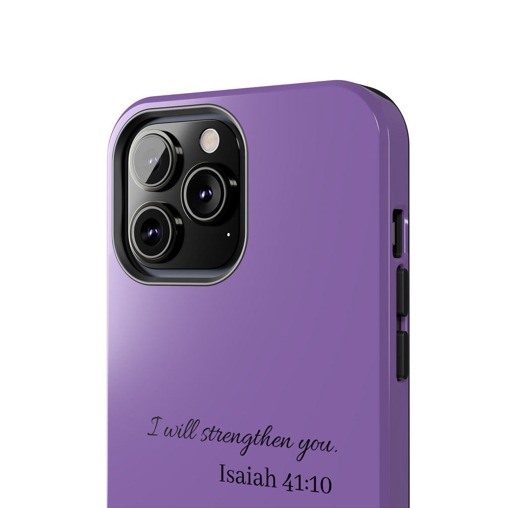 Isaiah 41:10 Purple Tough Phone Case — Inspirational Christian Phone Cover